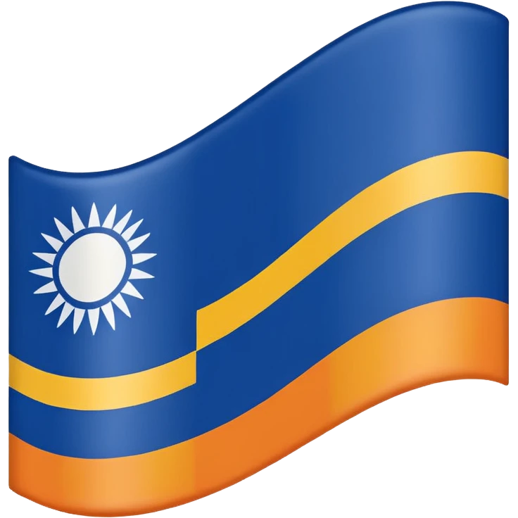 A flag whit darkblue, blue, white, yellow and orange and has 5 stripes emoji