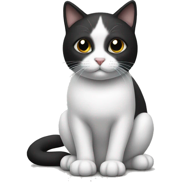 black and white cat sitting emoji