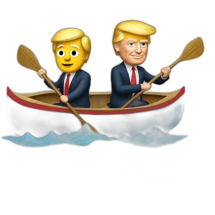 Trump and Obama in a canoe emoji