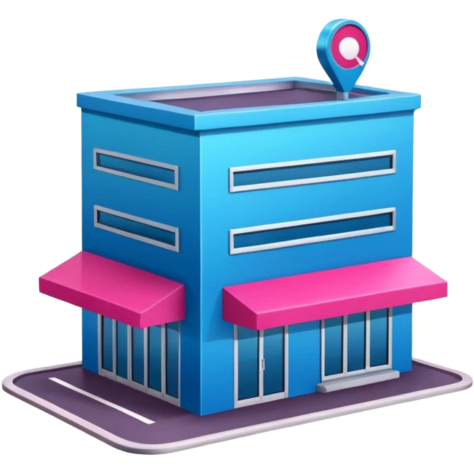 The building houses the Ozon order pickup point in its signature blue (digital blue) and raspberry colors. emoji