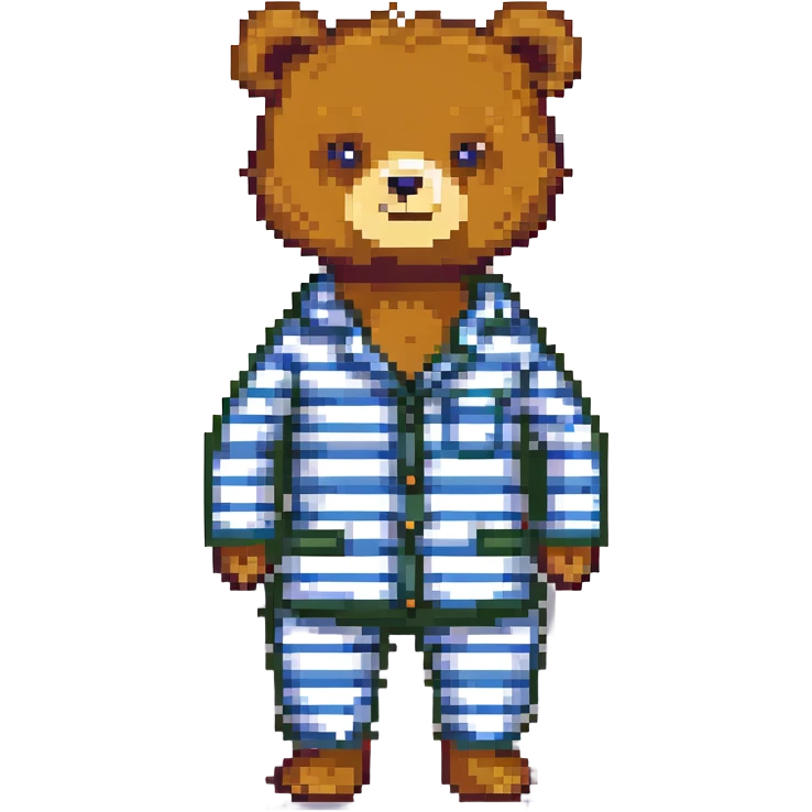 A bear in striped pajamas emoji