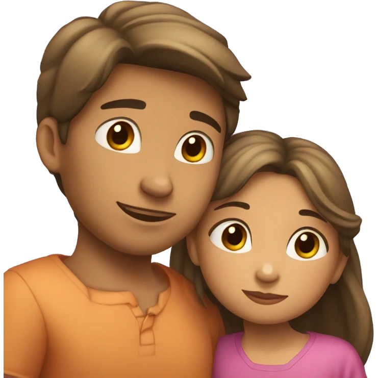 Niño y niña abrazo emoji