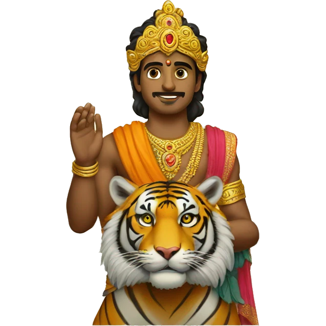 Lord murugan with tiger  emoji