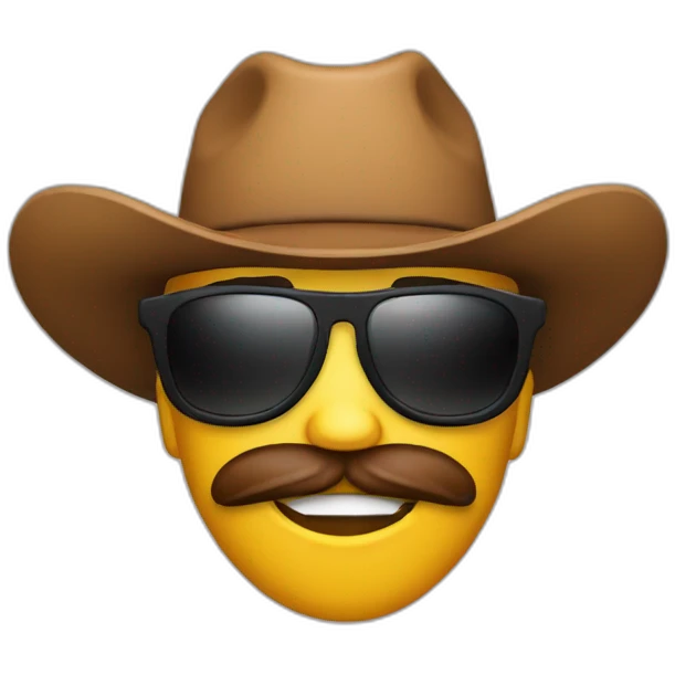 cowboy emoji in sunglasses with mild panic emoji
