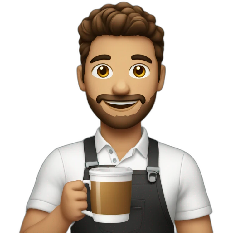 Barista holding coffe emoji