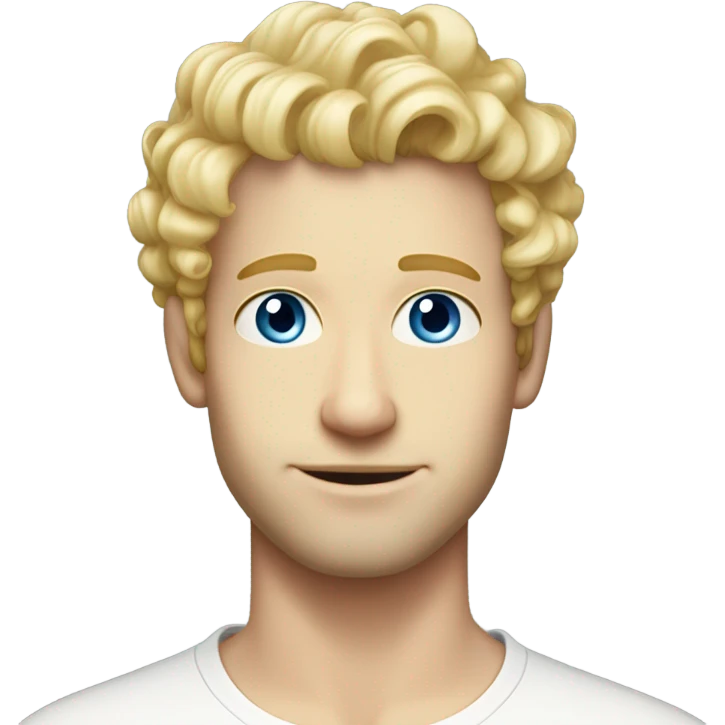full body light curl blonde 30yo man blue eyed pale skin emoji