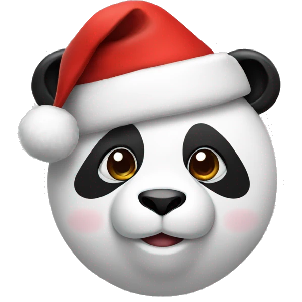Panda with Christmas hat emoji