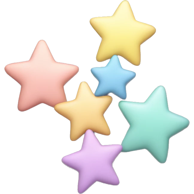 1 Large stars with 3 smaller stars. All pastel colours emoji