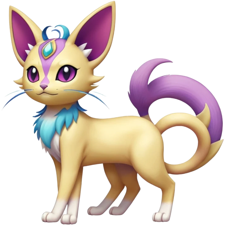 Espeon-Meowth-Pokémon-Fakémon-hybrid-creature (full body) emoji