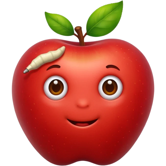 worm in apple emoji