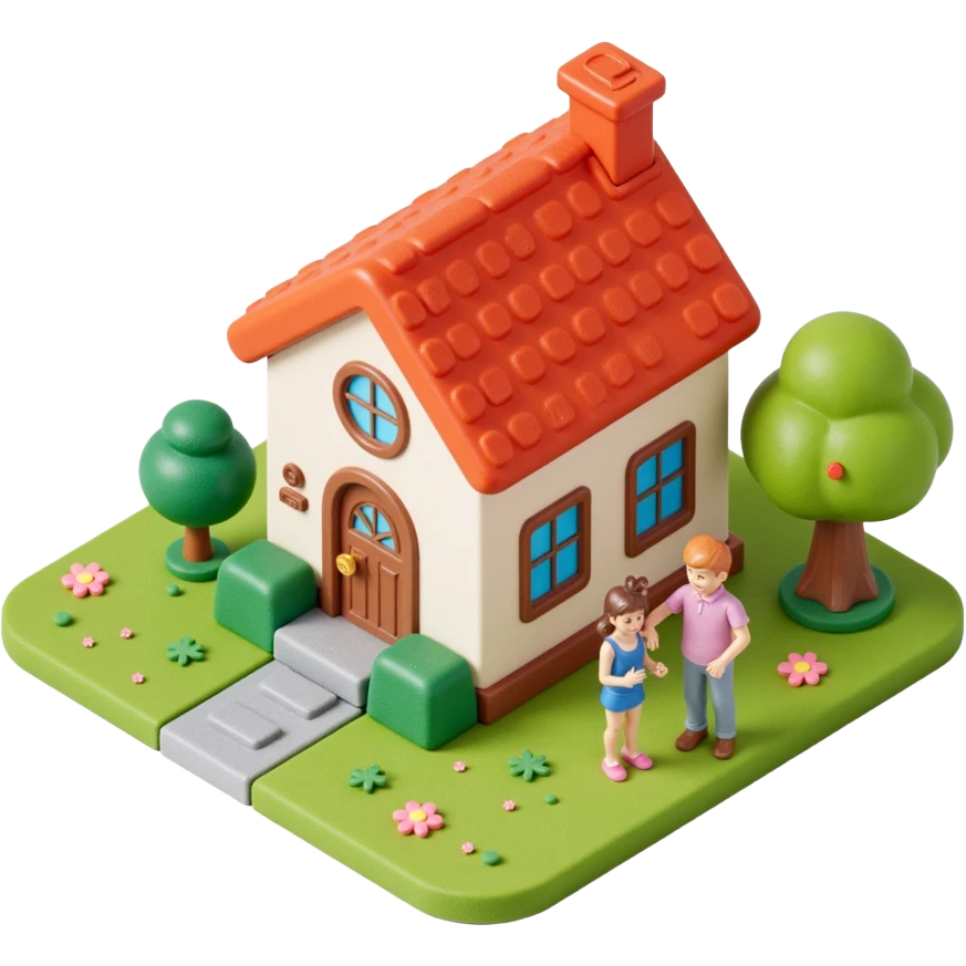 house with a family and pet emoji