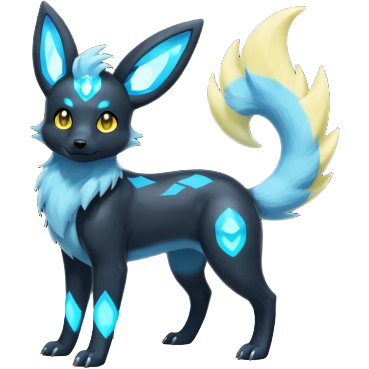 Manectric-Electrike-Aurorus-Umbreon-Draco-Fakémon-hybrid-creature (full body), 4 legs emoji