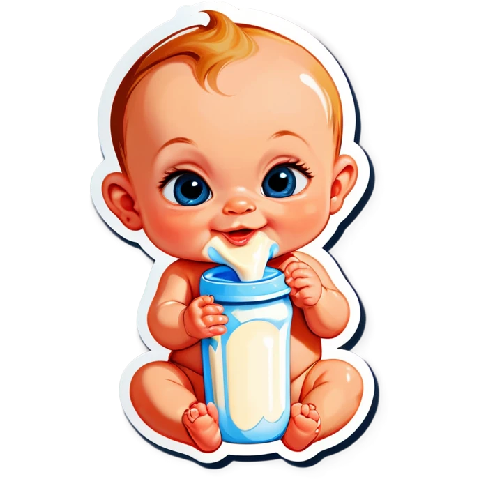 Baby with milk emoji