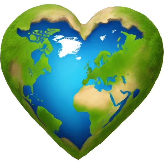 heart shaped earth emoji