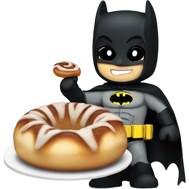 Batman with cinnamon roll plushy ￼ emoji