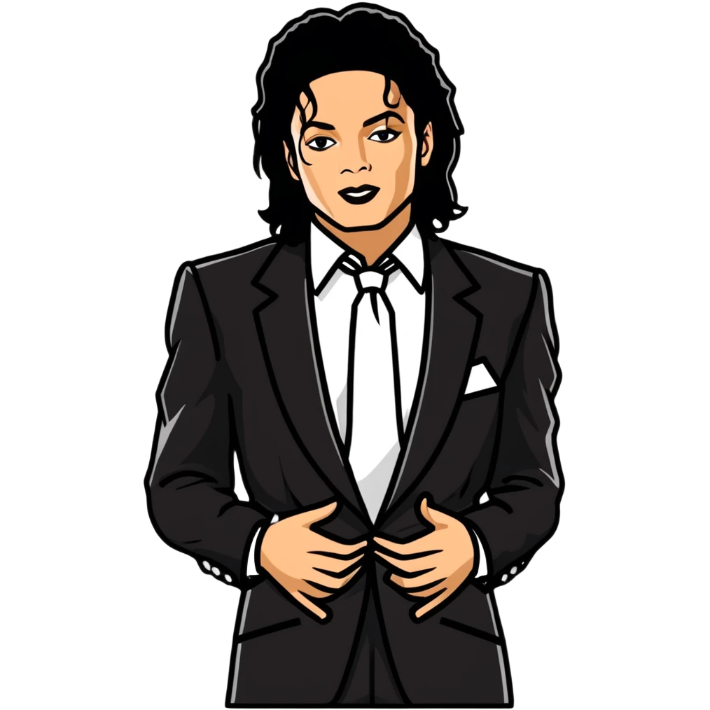Michael Jackson elegant black suit waist up portrait emoji