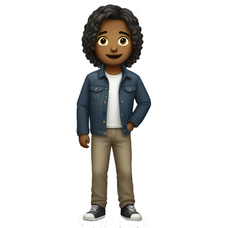 A boy with shoulder-length hair emoji