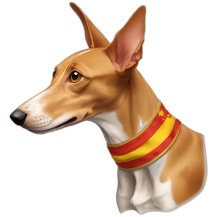 podenco ibicenco con la bandera de españa emoji