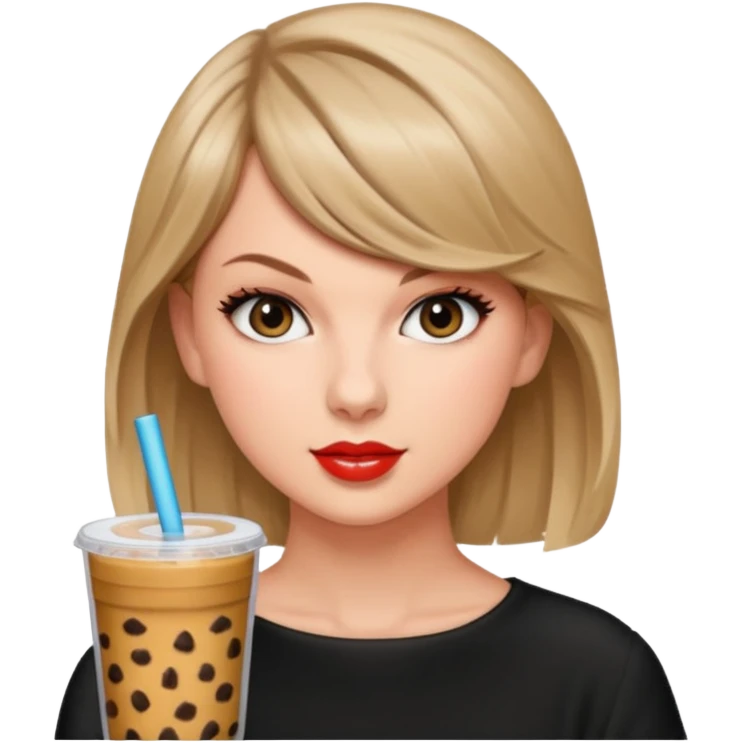 Taylor swift with boba emoji