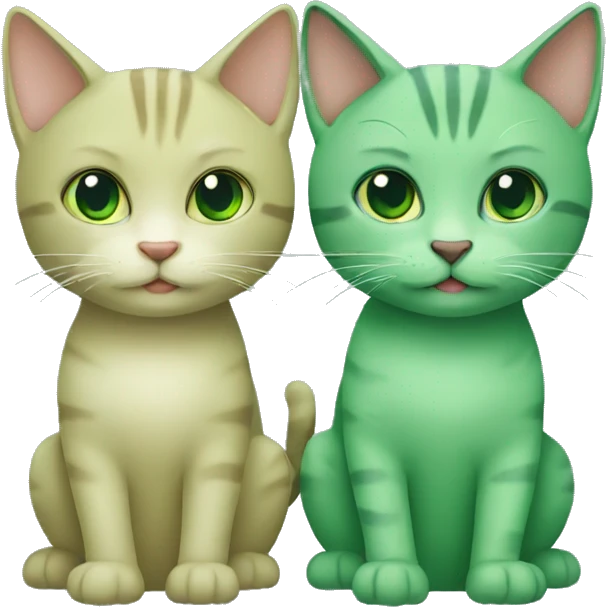 couple of green cats emoji