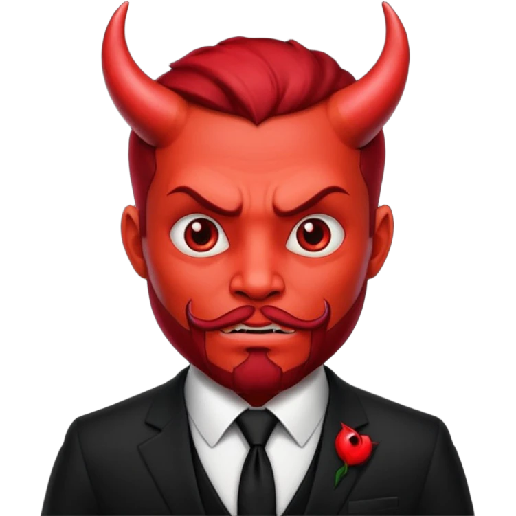 devil with tie emoji