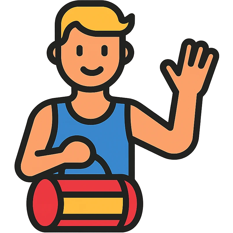 a sportsman holding his gymbag waving his hand goodbye emoji