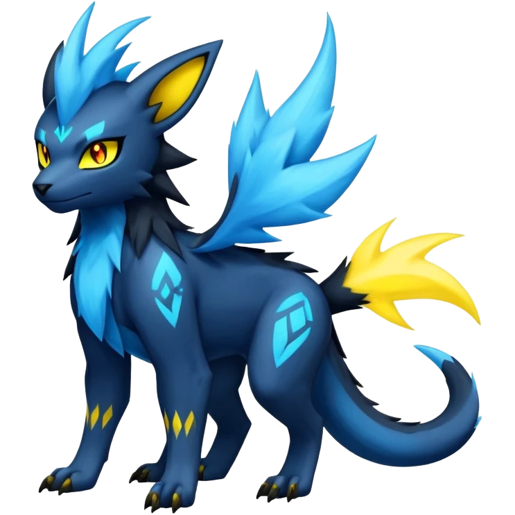 Manectric-Luxray-Draco-Fakémon-hybrid-creature (full body), 4 legs emoji