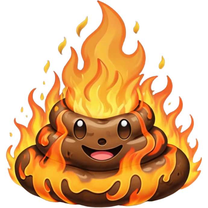 Poop on fire emoji