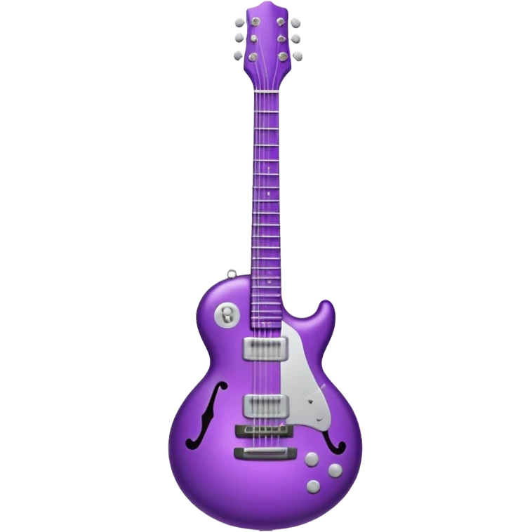 a purple Christmas ornament with a guitar emoji