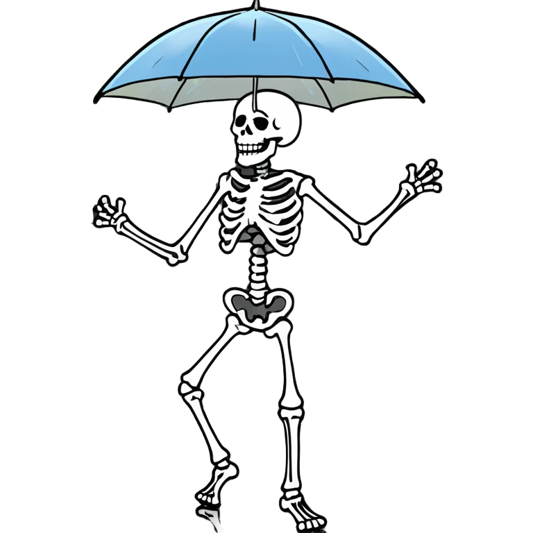 Skeleton dancing in the rain emoji