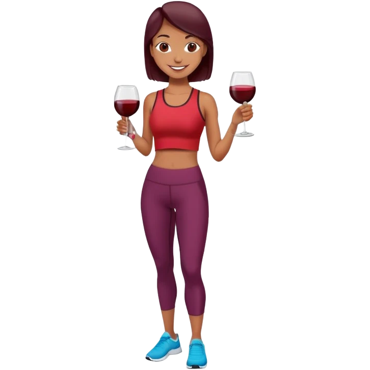 Dancing with wine while working out emoji