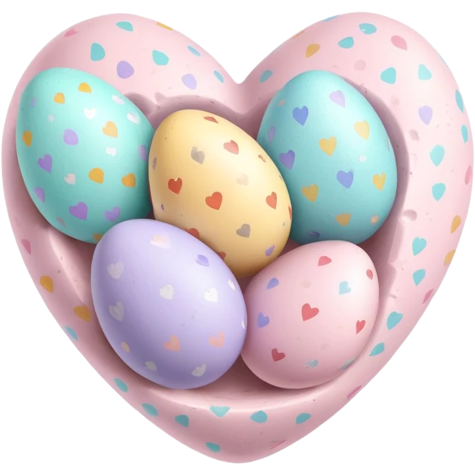 make a real heart shape. easter eggs emoji