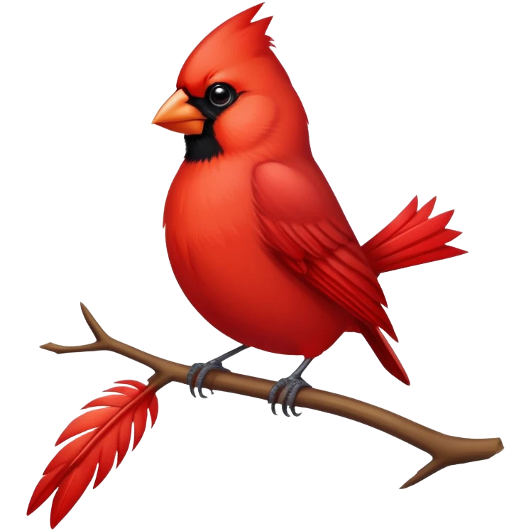 a bright red bird, cardinal emoji