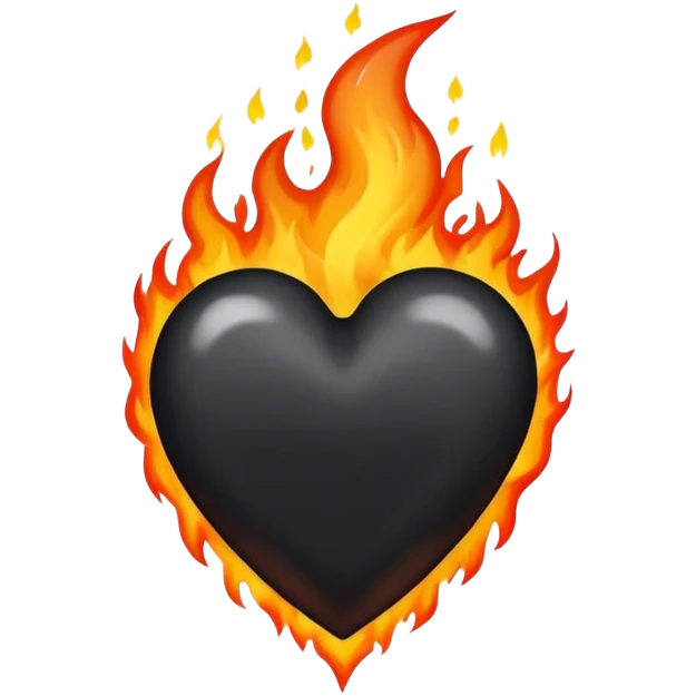 Black heart on fire emoji