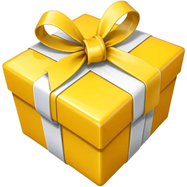 Yellow present white ribbon emoji