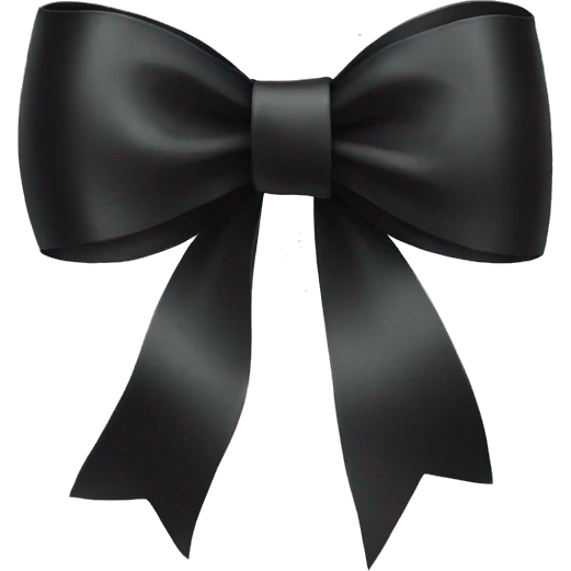 black ribbon bow emoji