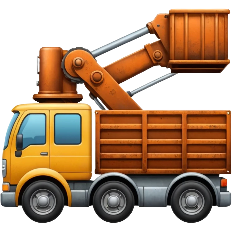 truck load with machine emoji
