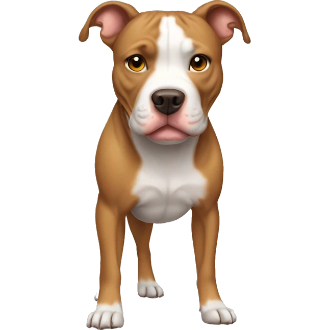 Light brown pitbull with ears cropped and full body emoji