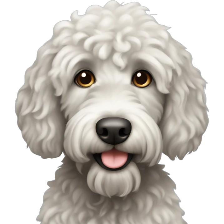 Black labradoodle dog not curly emoji
