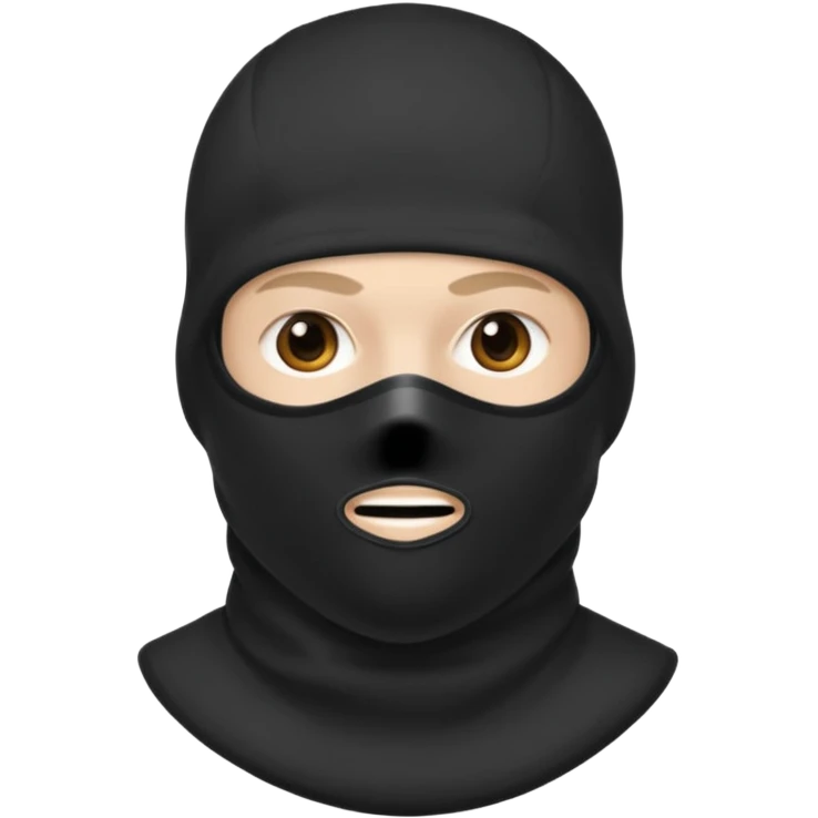 Chico blanco con pasamontañas emoji