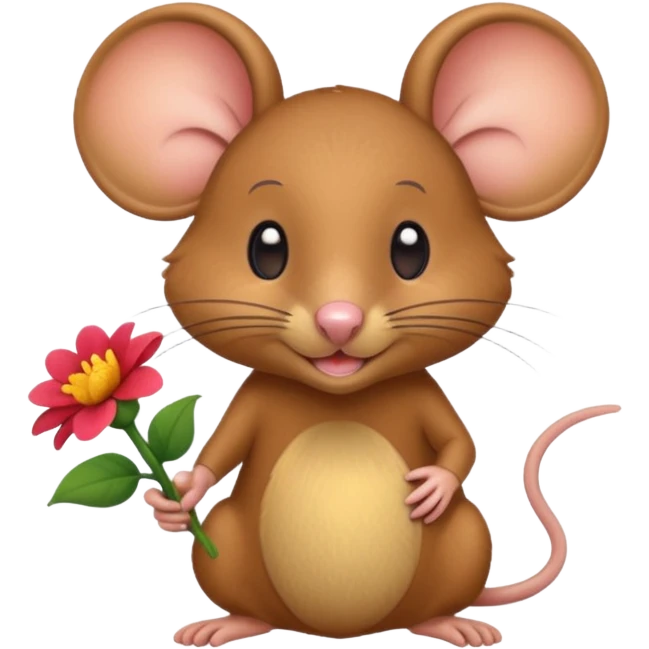 Jerry the mouse, giving a flower emoji