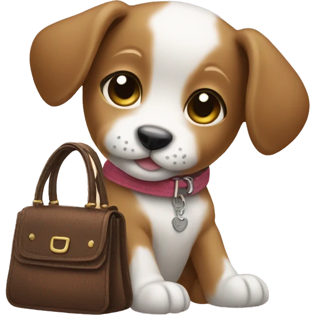 puppy with a purse  emoji