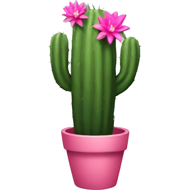 Pink cactus emoji
