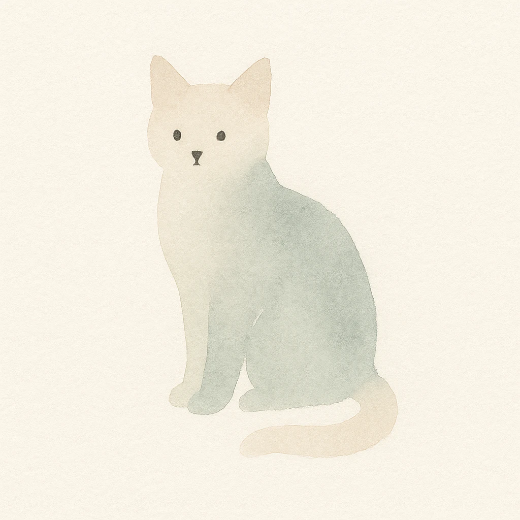 a cat, watercolor art style illustration emoji