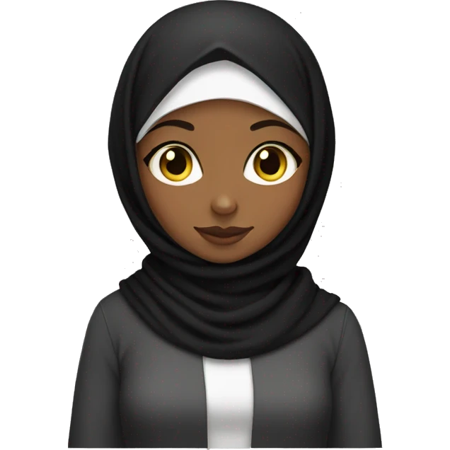 hijab girl with black cat  emoji
