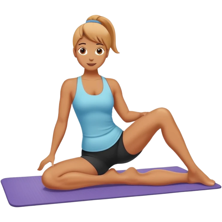 person doing pilates exercise on a mat emoji