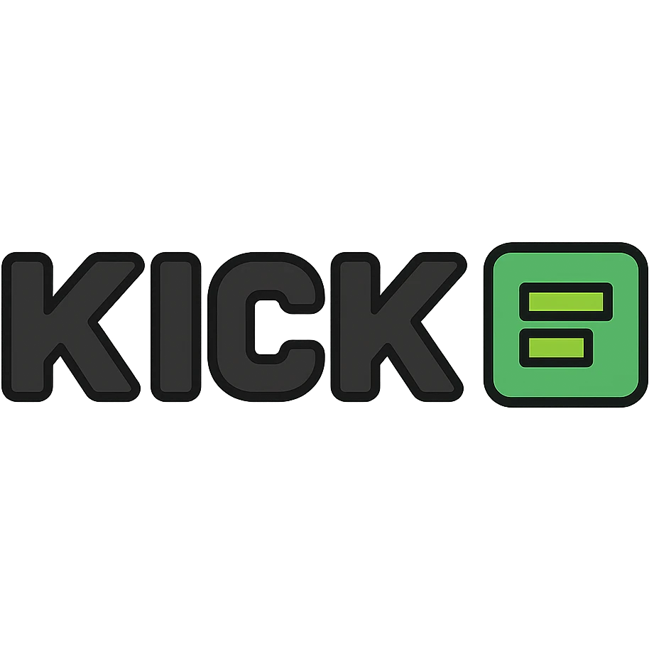kick logo, minimalist, green and black color scheme, tech-inspired, simple and sleek design emoji