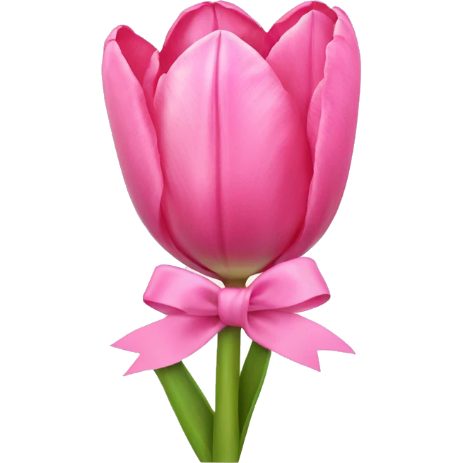Pink tulips with a bow emoji