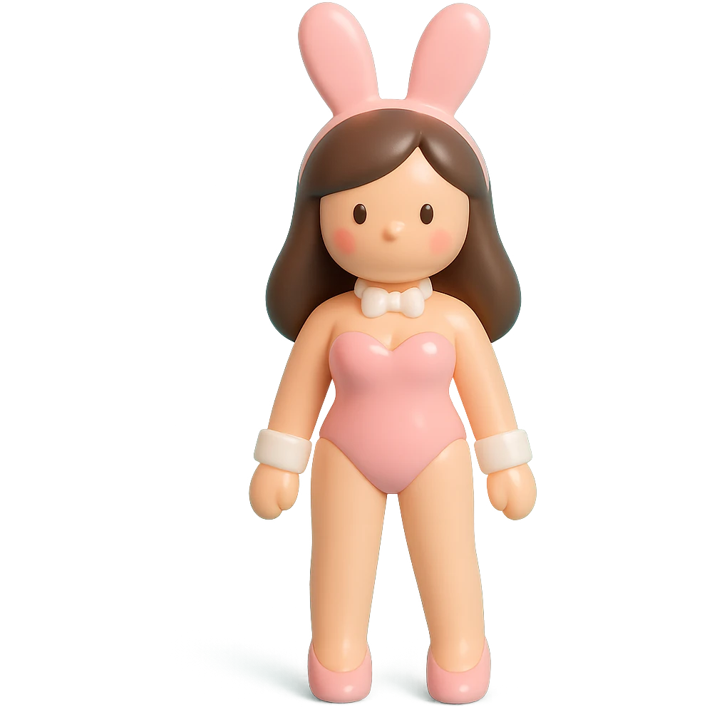woman in pink PlayBoy Bunny costume, standing pose emoji