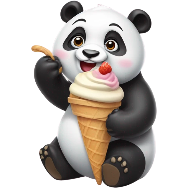 Panda eating ice cream emoji